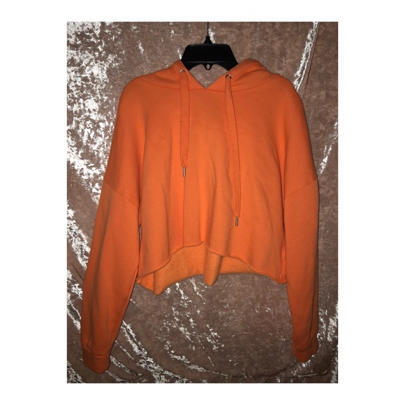 orange hoodie crop top